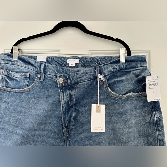 ✨NWT Good American Good 90s Jeans Indigo 542 Fitted Waist Perfect Blue Jeans 20W - Picture 16 of 17